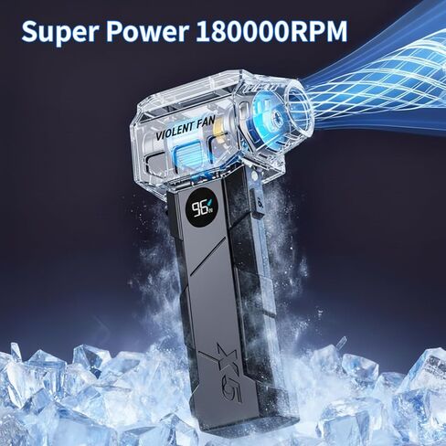 Compressed Air Duster, 180000RPM Electric Air Duster with Brushless Motor, Rechargeable Cordless Air Vacuum Blower Cleaning Kit with Display Screen and LED Light for Computer Keyboard Car and Outdoor in Saudi Arabia