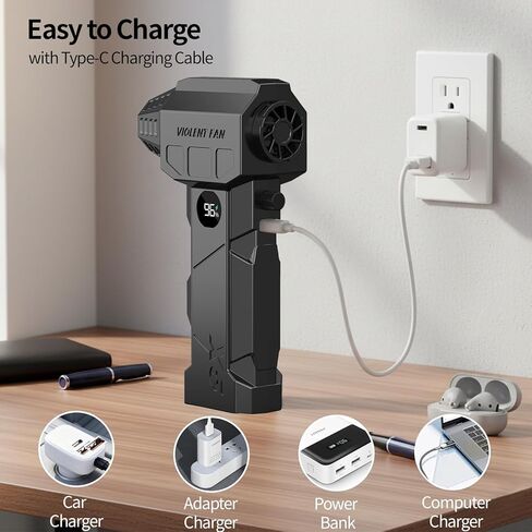 Compressed Air Duster, 180000RPM Electric Air Duster with Brushless Motor, Rechargeable Cordless Air Vacuum Blower Cleaning Kit with Display Screen and LED Light for Computer Keyboard Car and Outdoor in Saudi Arabia