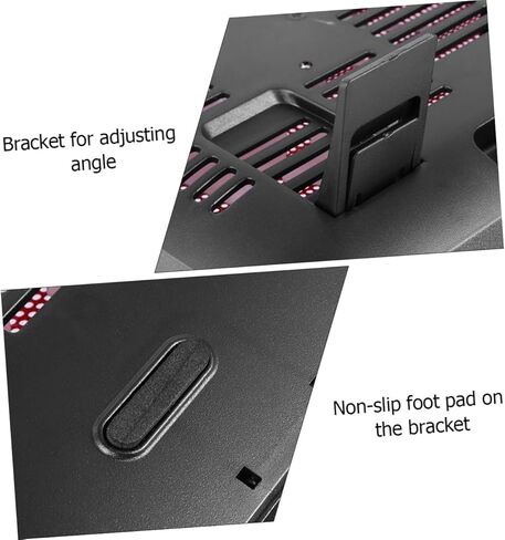 مبرد الكمبيوتر المحمول Sewroro مع مراوح USB مزدوجة هادئة وقاعدة تبريد خفيفة الوزن مع زوايا وتصميم مضاد للانزلاق لتقليل حرارة الكمبيوتر المحمول، أحمر محمول in Kuwait