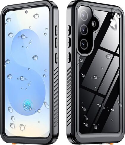 جراب SPIDERCASE مصمم فقط لهاتف Samsung Galaxy S25 مقاوم للماء، مدمج [واقي عدسة الكاميرا + الشاشة] [IP68 تحت الماء] جراب هاتف حماية كاملة شديد التحمل ومقاوم للصدمات ومضاد للخدش، أسود in Kuwait