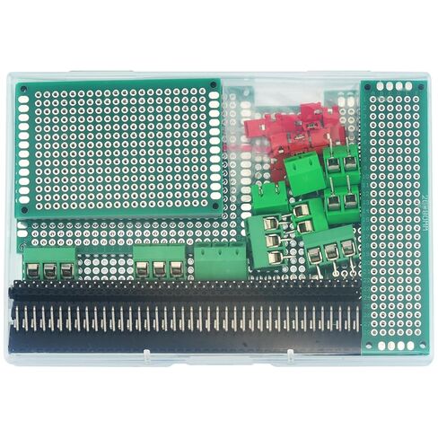 مجموعة 54 قطعة من لوحة PCB مزدوجة الجوانب في 5 أحجام من Perfboard تتضمن موصلات رأس 40 سنًا 2.54 مم لنماذج دائرة اللحام DIY المتوافقة مع مجموعات Arduino in Kuwait