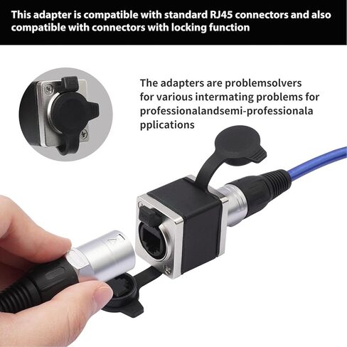 Yunseity RJ45 Coupler, IP68 Water Proof Female to Female Ethernet Cable Extender Connector with Locking System, for Cat5e Cat6 Cat7 Cat8 Cables and Outdoor Applications in Saudi Arabia