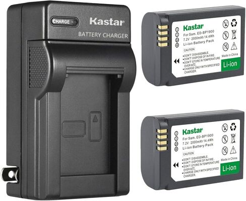 استبدال شاحن بطارية حائط تيار متردد من Kastar لبطارية سامسونج ED-BP1900 EDBP1900 ED-BP1900/US، بطارية BP-1900 BP1900، سامسونج ED-BC4NX03، ED-BC4NX03/شاحن الولايات المتحدة، سامسونج EV-NX1ZZZBZBUS، NX1 Smart in Kuwait