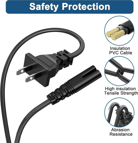 PKPOWER Power Cord Cable for HP Envy 5055 4520 4500 4501 5660 5530 5535 5540 5640 7640 7645, Printer Cable 2 Prong Replacement for HP Envy Laptop x360 13 15 17 Spectre 24 27 32 and More in Saudi Arabia