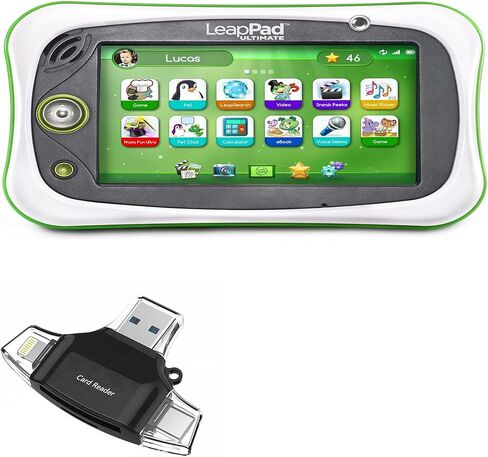أداة BoxWave الذكية المتوافقة مع Leapfrog LeapPad Ultimate - قارئ بطاقات SD AllReader، قارئ بطاقات microSD SD مدمج USB - أسود نفاث in Kuwait