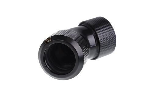 Alphacool Eiszapfen 16mm HardTube Compressor Fitting 45° L-Connector لأنابيب Plexi- النحاسية - مخرش - أسود عميق (17405) in Kuwait