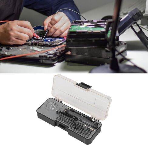 EVGATSAUTO Precision Electric، مجموعة صغيرة لاسلكية مع 68 بت، عزم دوران قابل للتعديل، 110 دورة في الدقيقة، لإصلاح الإلكترونيات، الكمبيوتر الشخصي، الكمبيوتر المحمول، الهاتف الذكي، الطائرة بدون طيار in Kuwait