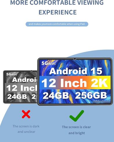 [عبوتان] واقي شاشة لجهاز JJGJ TAB9/QDDQ TAB9/Relndoo TAB9 Tablet 12 بوصة من الزجاج المقوى، واقي شاشة لجهاز TAB9 Tablet 12 بوصة مضاد للخدش وحساس وصلابة 9H in Kuwait