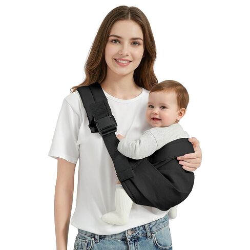 Baby Sling Carrier, Adjustable Baby Carrier Newborn to Toddler Carrier for 8-40lbs, Toddler Sling Carriers, Toddlers Hip Carriers, Black in Saudi Arabia