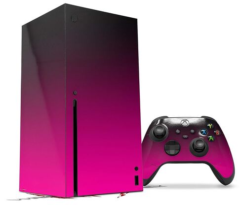 ملصق من الفينيل من WraptorSkinz متوافق مع وحدة التحكم ووحدة التحكم XBOX Series X - يتلاشى بسلاسة باللون الوردي الساخن والأسود (وحدة التحكم في الألعاب غير متضمنة) in Saudi Arabia