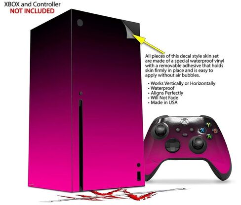 ملصق من الفينيل من WraptorSkinz متوافق مع وحدة التحكم ووحدة التحكم XBOX Series X - يتلاشى بسلاسة باللون الوردي الساخن والأسود (وحدة التحكم في الألعاب غير متضمنة) in Saudi Arabia