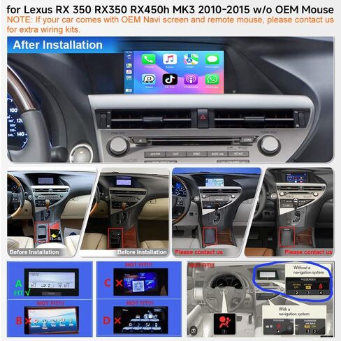 ASURE 9 بوصة Android 15 ترقية راديو ستيريو للسيارة Lexus RX 350 RX350 RX450h MK3 2010-2015،4+64G وحدة ملاحة GPS للسيارة مع Carplay اللاسلكي، Android Auto، شاشة لمس 1280x800 in Saudi Arabia
