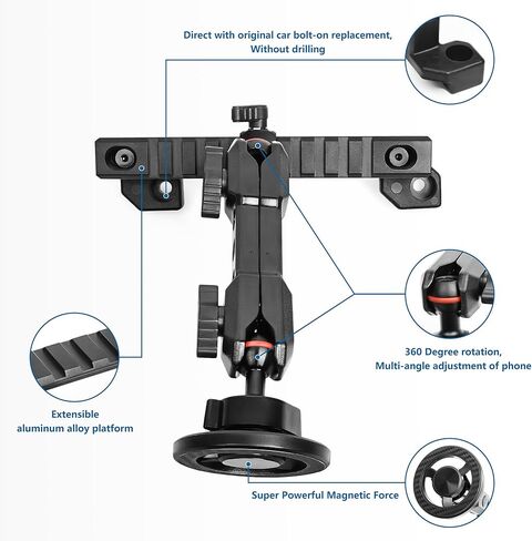 Phone Mount for 2022 2023 2024 2025 2026 Chevrolet Silverado 1500/GMC Sierra 1500 2500 3500 HD Accessories,Dash Platform Phone Mount Magsafe Fit 13.4" Screen, Cell Phone Holder for NATO Rail in Saudi Arabia