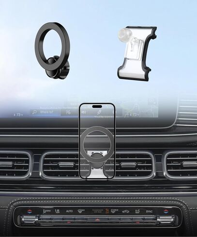 Car Phone Holder for 2020-2025 Mercedes Benz GLE Class GLS Class Accessories, 360° Rotation Phone Mount Compatible with MagSafe, Cell Phone Holder Does Not Affect Air Vent in Saudi Arabia