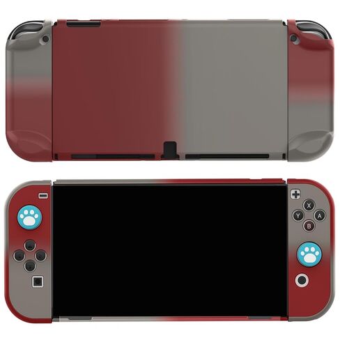 حافظة COMCOOL قابلة للإرساء لجهاز Nintendo Switch OLED - [حماية من السقوط من الدرجة العسكرية بطول 9 أقدام] [مع واقي شاشة من الزجاج المقسى ومقابض الإبهام] غطاء واقٍ لجهاز Nintendo Switch OLED - أحمر أوف وايت in Kuwait