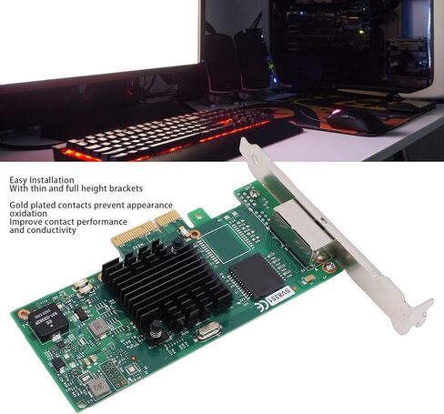 Yunseity Gigabit 2 Port NIC، بطاقة إيثرنت RJ45 مزدوجة مع وحدة تحكم 350AM2، محول شبكة PCI Express 2.0 X4 لنظام التشغيل Linux VMware in Kuwait