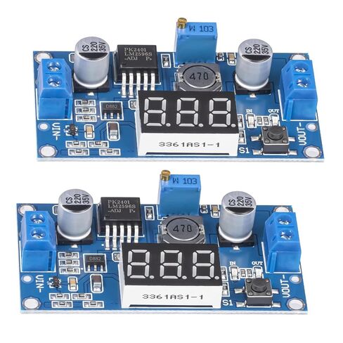 2 حزمة lm2596s dc-dc وحدة تحويل باك - قابل للتعديل 4-40 فولت إلى 1.25-37 فولت 2 أمبير مزود طاقة مع الفولتميتر LED، ومحول تعزيز باك in Kuwait