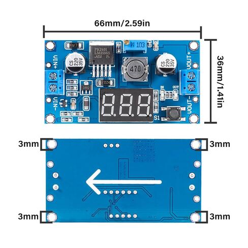 2 حزمة lm2596s dc-dc وحدة تحويل باك - قابل للتعديل 4-40 فولت إلى 1.25-37 فولت 2 أمبير مزود طاقة مع الفولتميتر LED، ومحول تعزيز باك in Kuwait