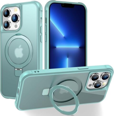 حافظة مغناطيسية متوافقة مع هاتف iPhone 17 مع حامل [تم اختبار السقوط من الدرجة العسكرية] [متوافقة مع المغناطيس] حلقة شفافة وخلفية صلبة وحواف ناعمة، أرجواني in Saudi Arabia