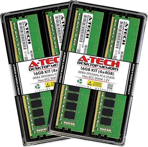 ذاكرة الوصول العشوائي A-Tech سعة 32 جيجابايت لجهاز QNAP TS-855X NAS | ترقية ذاكرة DDR4 2933 ميجا هرتز PC4-23400 DIMM 2Rx8 1.2V 288-Pin غير ECC UDIMM in Kuwait