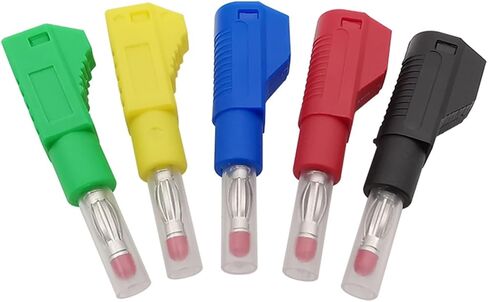 2Pcs 4mm Banana Connector Retractable Sheath Tailhole Stackable 4mm Banana Male Assembly Soldering Test Leads Wire(Blue) in Saudi Arabia