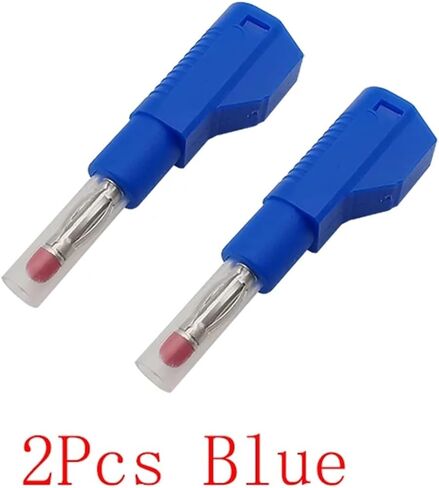 2Pcs 4mm Banana Connector Retractable Sheath Tailhole Stackable 4mm Banana Male Assembly Soldering Test Leads Wire(Blue) in Saudi Arabia