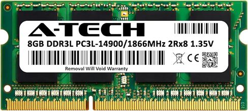 A-Tech 8GB RAM Replacement for Crucial CT2K102464BF186D | DDR3/DDR3L 1866MHz PC3L-14900 2Rx8 1.35V SODIMM 204-Pin Memory Module in Saudi Arabia