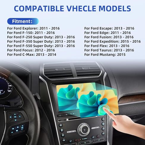 شاشة عرض LCD تعمل باللمس DL3T-18B955-FA مقاس 8 بوصات - متوافقة مع 2011-2016 Ford Explorer/F-150/F-250/Edge/Fusion/Expedition/Mustang - استبدال شاشة التنقل Sync 2 in Kuwait