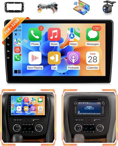 8Core 4G + 64G Android Car Stereo لـ GMC Chevy 2007 إلى 2014 Wireless Apple CarPlay Android Auto، شاشة لمس 10.1 بوصة IPS لوحدة رأس GMC Chevy 5G WiFi GPS Navi FM RDS EQ DSP Audio SWC in Kuwait