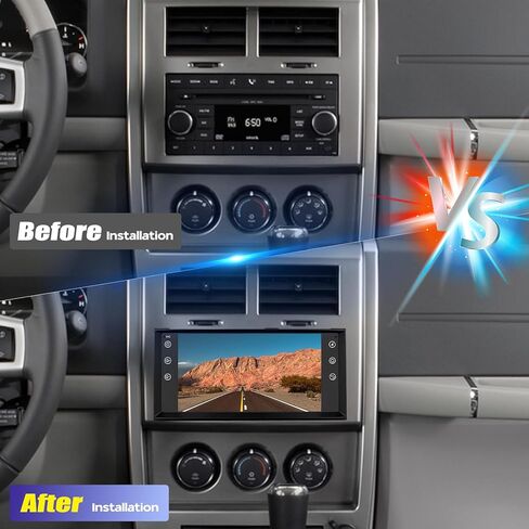 Android 14 Double Din Car Stereo ترقية راديو لسيارة Jeep Liberty 2008-2011، 2G+32G 7 بوصة شاشة لمس لاسلكية Carplay Android Auto GPS WiFi Bluetooth RDS DSP SWC Mirrorlink Mic كاميرا احتياطية in Kuwait