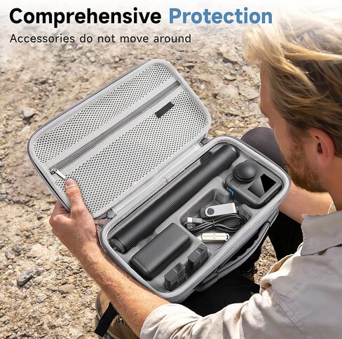 حقيبة حمل ماكس 2 لملحقات حقيبة السفر للتخزين Gopro Max 2 متوافقة مع شاحن بطارية مزدوج Go pro Max 2/عمود تمديد 4 أقدام (1.2 متر) in Kuwait