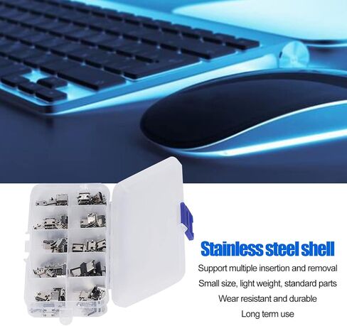 100 قطعة من مقبس موصل قابس USB أنثى من النوع C، استبدال منفذ شاحن USB C، مجموعة متنوعة من محولات استبدال إصلاح اللحام لأجهزة الكمبيوتر والأقراص المضغوطة in Kuwait