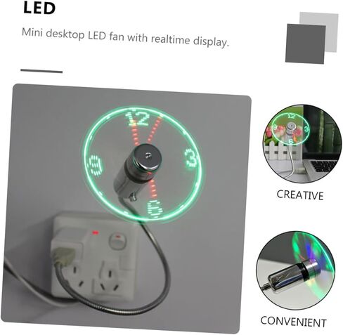 BESPORTBLE USB Clock Fan with Digital Time Display Mini Portable USB Cooling Fan for Home Office with Rechargeable Battery in Saudi Arabia