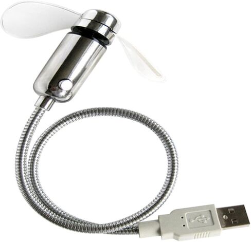 مروحة ساعة USB مع شاشة عرض رقمية للوقت، مروحة USB صغيرة محمولة ذات رقبة معقوفة لتبريد المكتب المنزلي والسفر in Kuwait