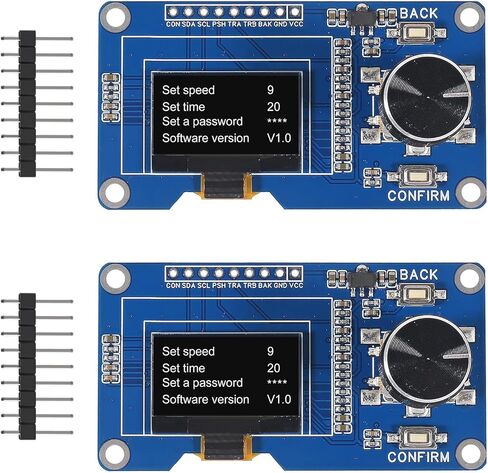 AITRIP 2 قطعة وحدة عرض OLED 0.96 بوصة مع أزرار EC11 جهاز تشفير دوار IIC واجهة شاشة LCD متوافقة مع Arduino in Saudi Arabia