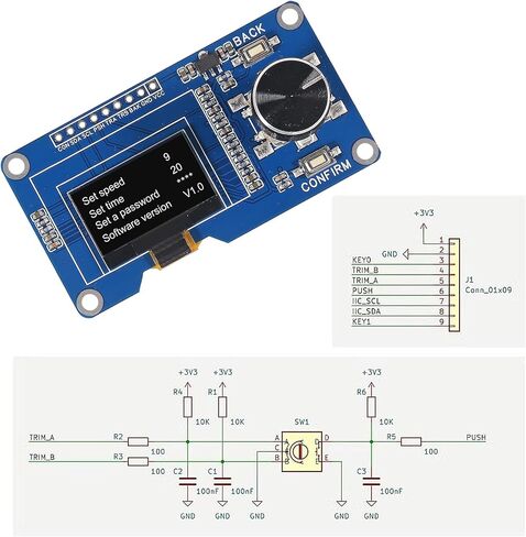 AITRIP 2 قطعة وحدة عرض OLED 0.96 بوصة مع أزرار EC11 جهاز تشفير دوار IIC واجهة شاشة LCD متوافقة مع Arduino in Saudi Arabia