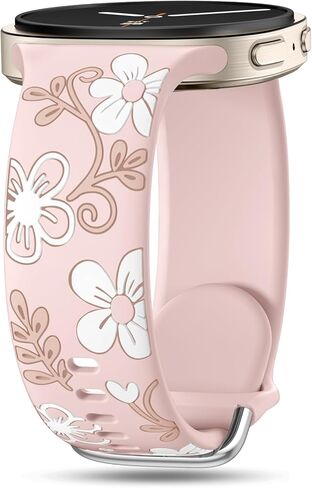 حزام Witzon Floral متوافق مع Samsung Galaxy Watch 8 Band 40mm 44mm، Samsung Galaxy Watch 8 Classic 46mm، سيليكون ناعم لطيف بدون فجوة حزام رياضي بديل للنساء والرجال in Kuwait