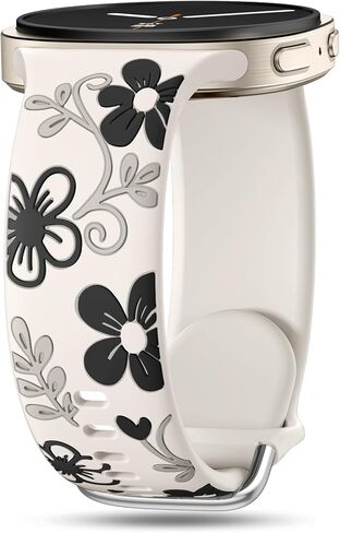 حزام Witzon Floral متوافق مع Samsung Galaxy Watch 8 Band 40mm 44mm، Samsung Galaxy Watch 8 Classic 46mm، سيليكون ناعم لطيف بدون فجوة حزام رياضي بديل للنساء والرجال in Kuwait