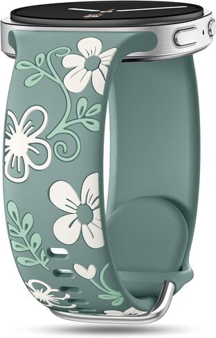 حزام Witzon Floral متوافق مع Samsung Galaxy Watch 8 Band 40mm 44mm، Samsung Galaxy Watch 8 Classic 46mm، سيليكون ناعم لطيف بدون فجوة حزام رياضي بديل للنساء والرجال in Kuwait