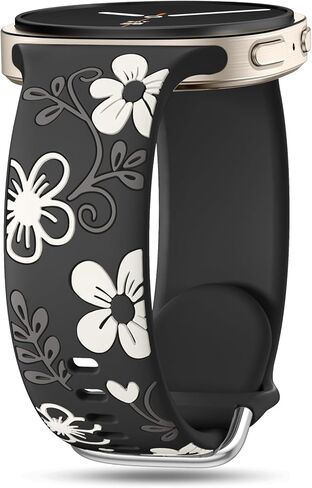 حزام Witzon Floral متوافق مع Samsung Galaxy Watch 8 Band 40mm 44mm، Samsung Galaxy Watch 8 Classic 46mm، سيليكون ناعم لطيف بدون فجوة حزام رياضي بديل للنساء والرجال in Kuwait