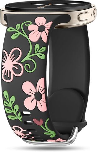 حزام Witzon Floral متوافق مع Samsung Galaxy Watch 8 Band 40mm 44mm، Samsung Galaxy Watch 8 Classic 46mm، سيليكون ناعم لطيف بدون فجوة حزام رياضي بديل للنساء والرجال in Kuwait