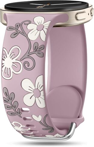حزام Witzon Floral متوافق مع Samsung Galaxy Watch 8 Band 40mm 44mm، Samsung Galaxy Watch 8 Classic 46mm، سيليكون ناعم لطيف بدون فجوة حزام رياضي بديل للنساء والرجال in Kuwait