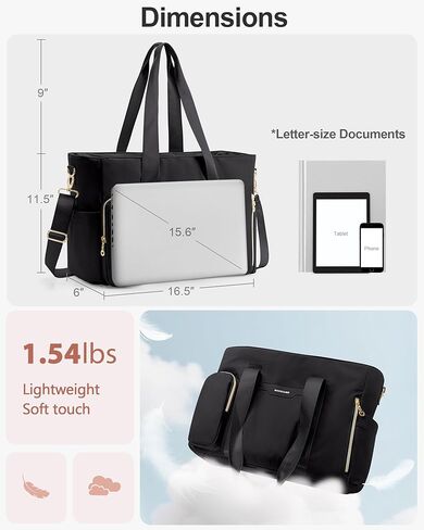 Work Tote Bag for 15.6" Laptop, Large Teacher Bag with Multi Pockets, Crossbody Nurse Utility Purse with for Women in Kuwait