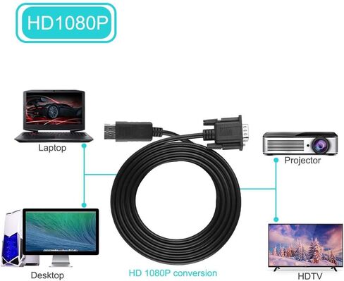 Mini DisplayPort to VGA Cable Adapter, HD 1080P Converter for PC Laptop, Connects Mini DisplayPort to HDTV in Saudi Arabia