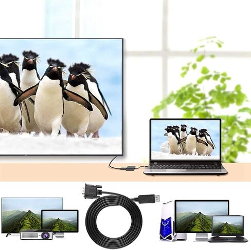 Mini DisplayPort to VGA Cable Adapter, HD 1080P Converter for PC Laptop, Connects Mini DisplayPort to HDTV in Saudi Arabia