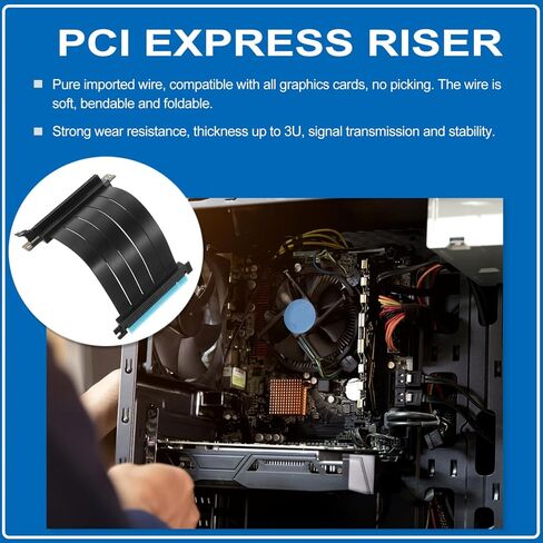 ARTIBETTER 90degree Pci Riser Cable Extension Adapter for Graphics Card Flexible Shielded Pci Extension Port Compatible Series High Stability and Durability in Saudi Arabia