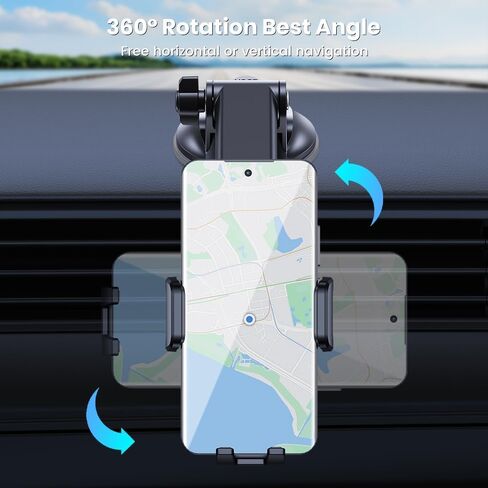 Car Phone Holder Mount for Dashboard, 360° Rotation Universal Cell Phone Stand for Car, Compatible with iPhone 17 16 15 14 13 Pro Max, and All 4-7 Inch Phones in Saudi Arabia