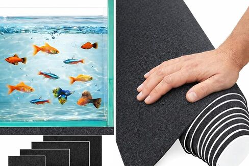 بساط تسوية حوض السمك - اسفنج النيوبرين القابل للضغط، مقاوم للماء، دعم ثقيل الوزن، وسهل القطع لاستقرار حوض الاسماك، 13 انش × 51 انش، اسود in Kuwait