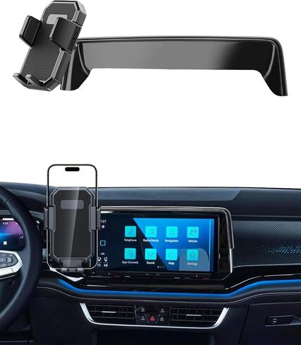 PZK حامل هاتف السيارة لـ 2024 2025 2026 VW/Volkswagen Atlas/Altas Cross Sport SE/SEL/SEL Premium R-Line/R-Line ملحقات شاشة 12 بوصة مغناطيسية 15 وات شاحن لاسلكي سريع حامل هاتف السيارة in Kuwait