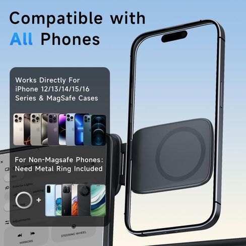 Car Phone Mount 2026 New Model Automotive Foldable Magnetic Navigation Tesla Vehicle Universal Anti-Shake Support Stand in Kuwait